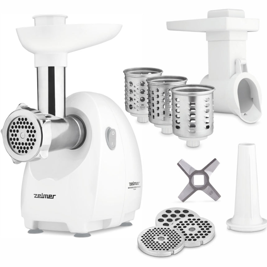 Masina de tocat Zelmer ZMM4048B, 1900 W, 2.5 kg/min, Alb