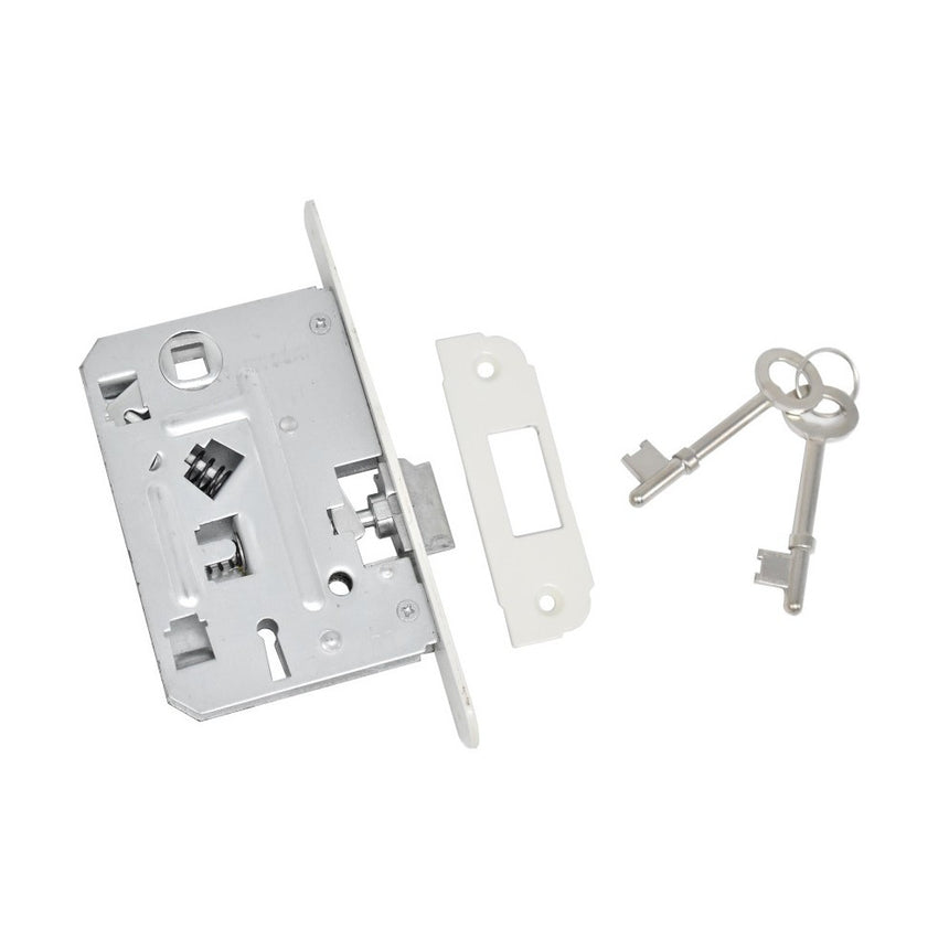 Broasca ingropata pentru usi de interior din lemn Yale dornmass 43 mm, interax 72 mm culoare alb AH 635.1 SVA B