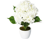 Planta Artificiala Hortensie In Ghiveci H 63 Cm Alb