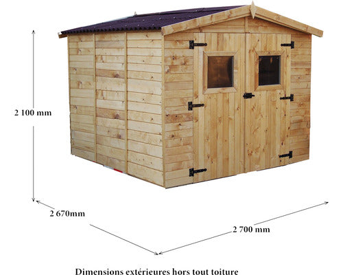 Casuta De Gradina Habrita Cu Podea Lemn Masiv Rasinoase 270x267 Cm Natur