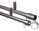 Galerie Dubla Aluminiu, Prindere De Tavan, Ø 20 Mm Inox 100 Cm - Bila Cristal