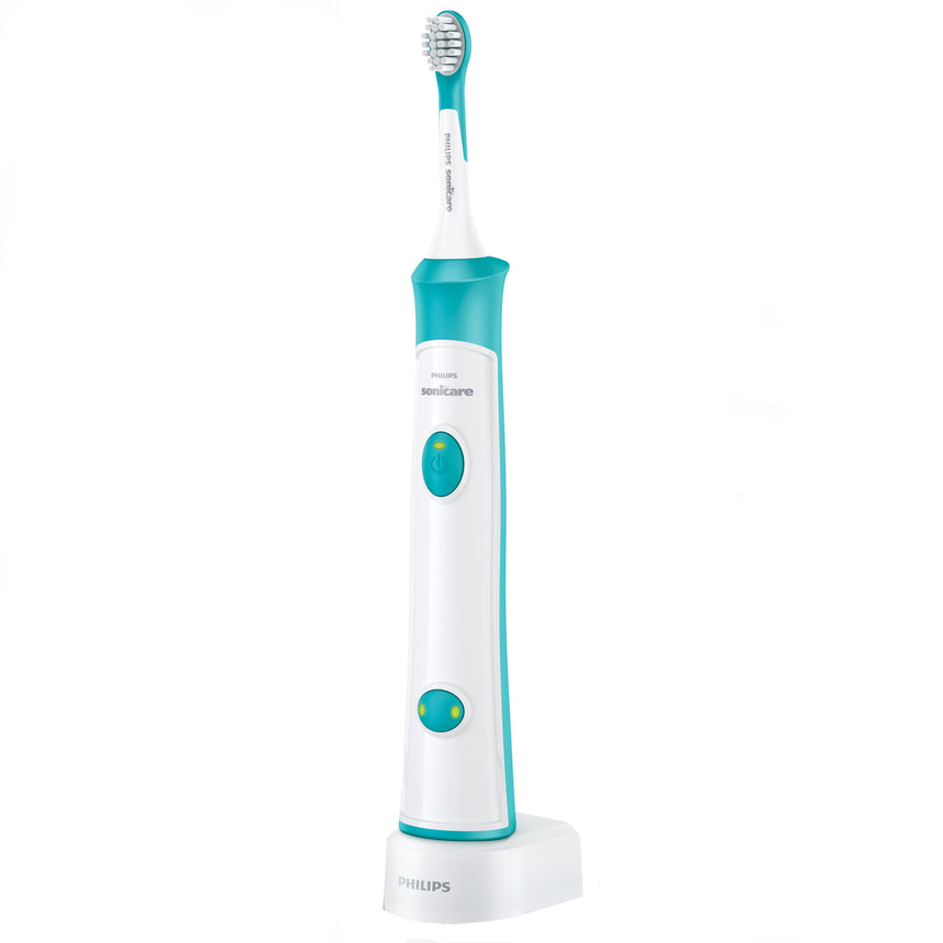 Periuta sonica electrica Philips Sonicare for Kids HX6321/04, 2 moduri de curatare, 1 cap de periere, Numar de miscari/minut 62000, Bluetooth incorporat, Aqua