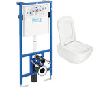 Set Vas WC Suspendat ROCA Palo, Inclunde Rezervor Incastrat si Capac WC, Alb