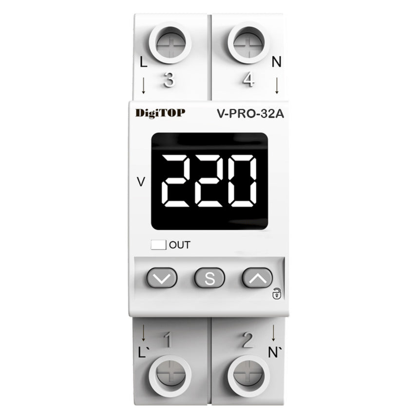 Releu digital protectie tensiune PRO-32A, 2P, monitorizare frecventa