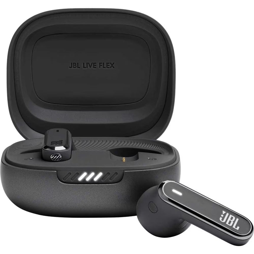 Casti in-ear true wireless JBL Live Flex, Noise Cancelling, Bluetooth 5.3, Touch Control, IP54, Dual Connect Multi Point, Negru