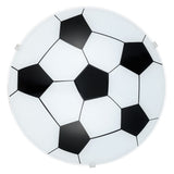 Plafoniera Junior 1, EGLO, E27, 1x60W, otel, alb, sticla satinata, 24.5 cm diametru, IP20