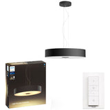 Lustra LED integrat Philips Fair Hue, ZigBee Light Link, Bluetooth, 33.5W, 3000 lm, lumina ambianta alba (2200-6500K), 44.4 cm, Negru, Intrerupator cu variator inclus