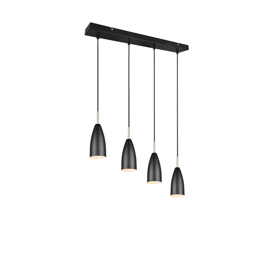 Lustra moderna, RL, Rotunda, E14, IP 20, Metal, Negru