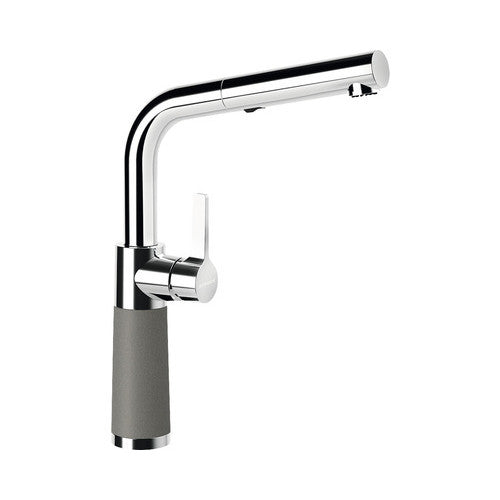 Baterie bucatarie cu dus extractibil SC-540, 2 tipuri de jet, cartus ceramic, Cristalite Asphalt, gri