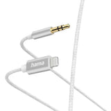 Cablu Audio HAMA 201522, Lightning - Jack 3.5mm, 1.5m, Alb