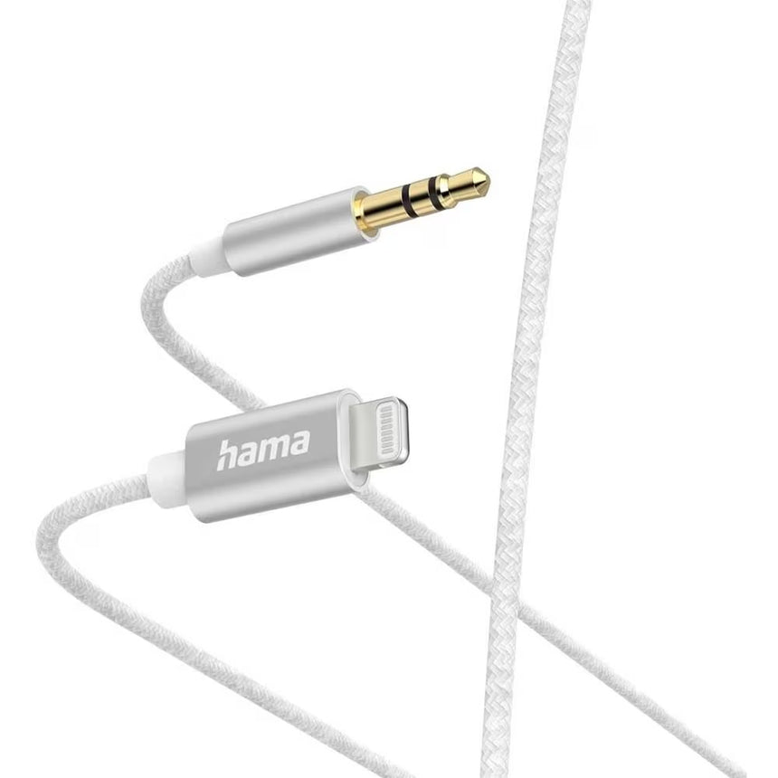 Cablu Audio HAMA 201522, Lightning - Jack 3.5mm, 1.5m, Alb