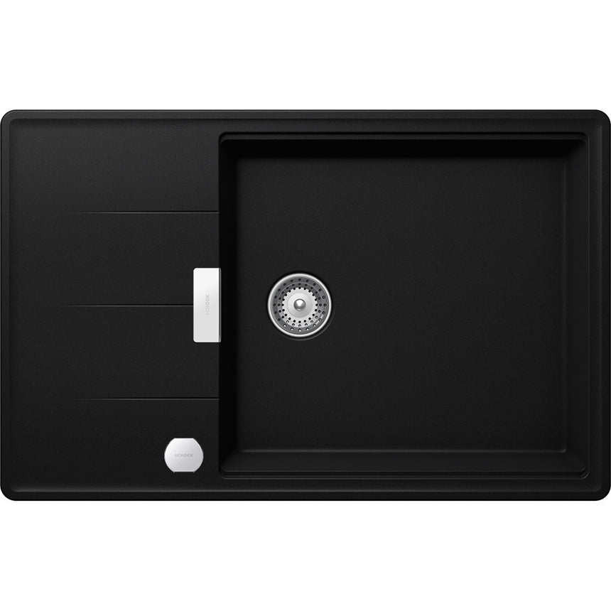 Chiuveta granit Schock Tia D-100LS Puro Cristadur 780 x 500 mm cu Sifon Automat, adancime cuva 198 mm, reversibila, montare pe blat