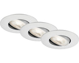 Spoturi Led Incastrate Nava 5w 460 Lumeni, 3000k, Ø90 Mm, Crom Mat, Pachet 3 Bucati