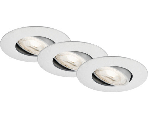 Spoturi Led Incastrate Nava 5w 460 Lumeni, 3000k, Ø90 Mm, Crom Mat, Pachet 3 Bucati
