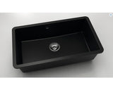 Chiuveta Bucatarie Cu O Cuva Fat Avangard 232 76x46 Cm Fara Picurator, Montare Sub Blat, Fatgranit Black Metallic