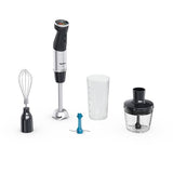Mixer vertical Tefal Quickchef+ HB67E830, 1000 W, 20 viteze, Turbo, Tocator 500 ml, Pahar gradat 800 ml, Tel, Lame zdrobit gheata, Negru/Argintiu