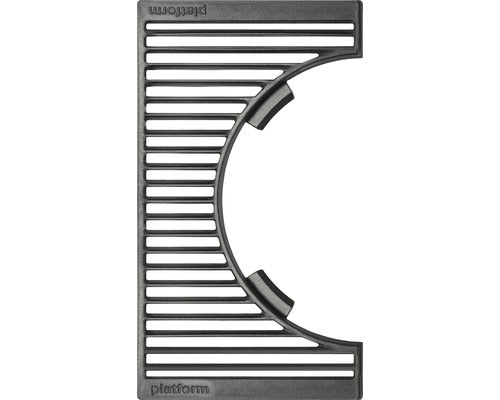Placa De Gratar Semi-rotund Tennker Carbon, Fonta, 41, 8 X 24 Cm, Negru