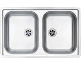 Chiuveta Bucatarie Cu 2 Cuve Alveus Line 90 Leinen, 79x50 Cm, Fara Picurator, Inox