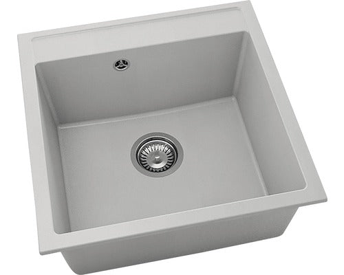 Chiuveta Bucatarie Cu O Cuva Fat Avangard 225 51x51 Cm, Fara Picurator, Fatgranit Light Grey