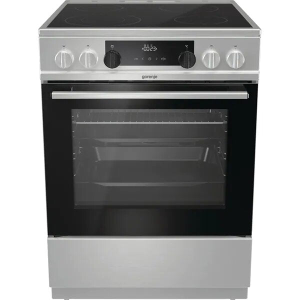 Aragaz GORENJE ECS6350XC, 4 arzatoare, Electric, L 60 cm, Inox-Negru