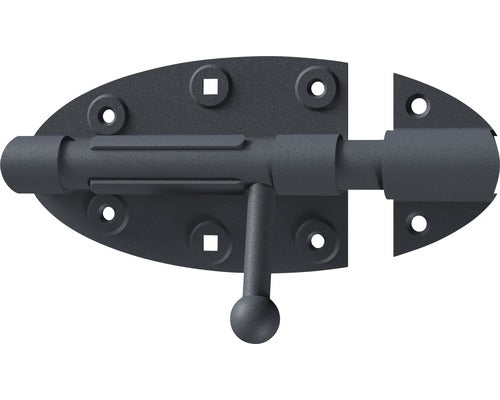 Zavor Metalic Universal Alberts Ovado 112x72 Mm, Blocare Prin Rabatare, Otel Zincat Negru