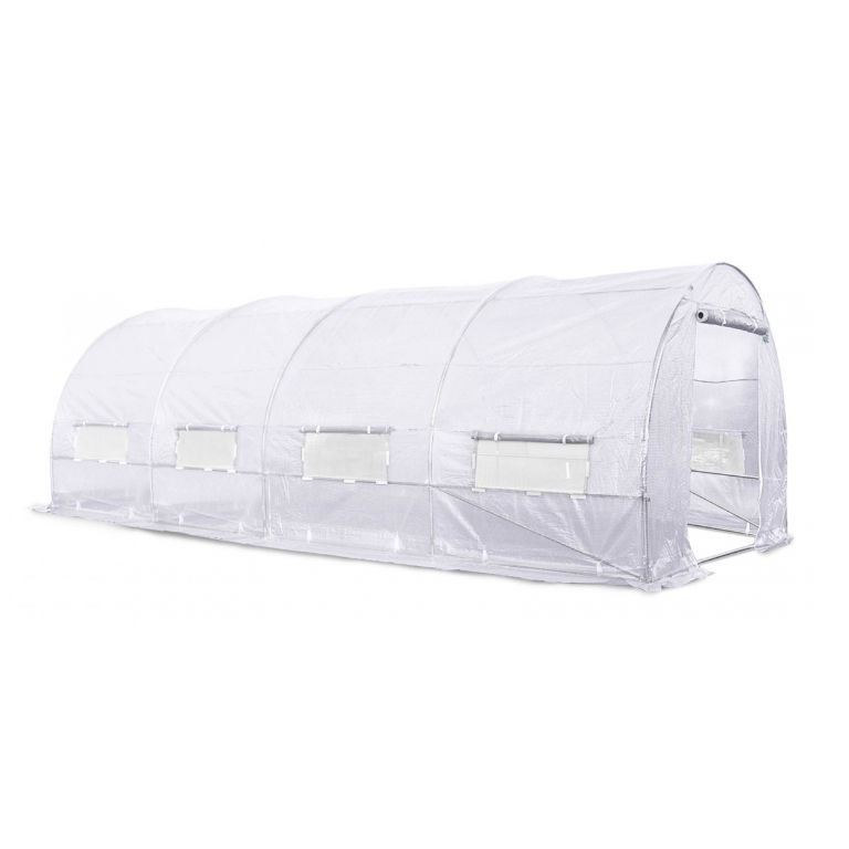 Solar gradina cu schelet metalic, 6 x 3 m, alb