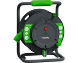 Prelungitor cablu cu tambur Schneider Electric Thorsman IMT33147, 25m, profesional, 4 prize, IP44, 13A, 1.5 mm, H07RN-F3G1.6, verde/negru