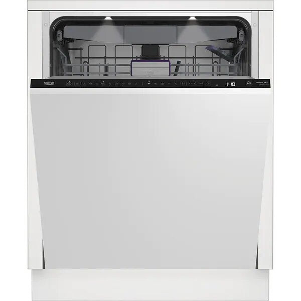Masina de spalat vase incorporabila Beko BDIN39640A, 16 seturi, 11 programe, AutoDose, HomeWhiz prin WiFi, HygieneIntense, SteamGloss, DeepWash, Fast+, HalfLoad, CornerIntense, Motor ProSmart Inverter, AutoDoor Opening, Sliding Fit+, Clasa C, 60 cm