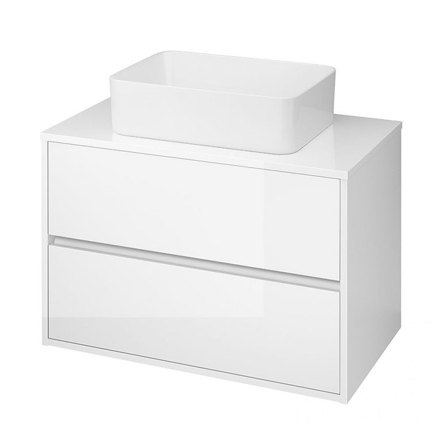 Dulap de baie alb Cersanit Crea, 80 cm, pentru lavoarele pe blat Crea Cersanit, 79.4x45x53 cm