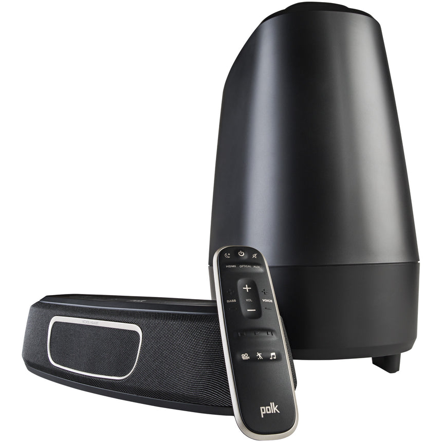 Soundbar Polk Audio MagniFi Mini, Subwoofer wireless, Bluetooth, WiFi, Google Cast, HDMI ARC, Dolby Audio, Polk VoiceAdjust, 150W, Negru
