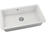 Chiuveta Bucatarie Cu O Cuva Fat Avangard 232 76x46 Cm Fara Picurator, Montare Sub Blat, Fatgranit Pure White