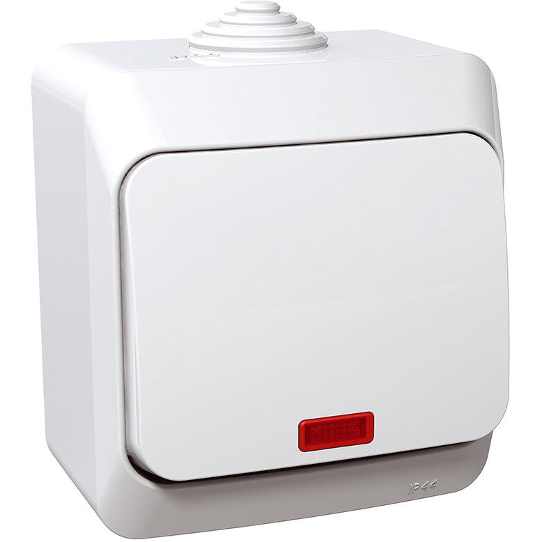 Intrerupator simplu cu indice luminos Schneider Electric Cedar Plus WDE000514, 16A, alb
