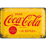 Tablou metalic - Coca Cola - Yellow Logo - 20x30 cm