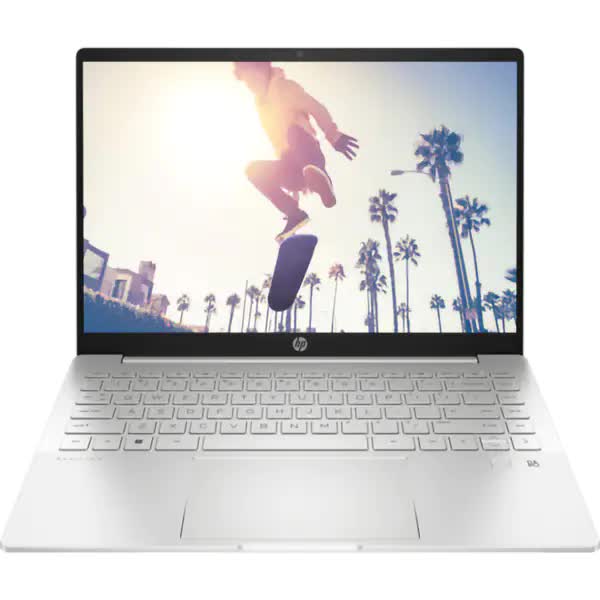 Laptop HP Pavilion Plus 14-eh0027nq, Intel Core i5-1240P pana la 4.4GHz, 14" 2.2K, 16GB, SSD 512GB, Intel UHD Graphics, Free DOS, Argintiu