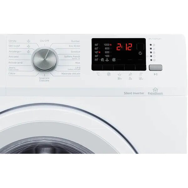 Masina de spalat rufe Arctic APL71024XLW1, 7 kg, 1000 rpm, Clasa D, Add-In, Motor Silent Inverter, ExtraSteam, ECO DOSE, Rapid+, Alb