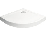 Cadita De Dus Semirotunda Radaway Delos E 80x90x4,5 Cm Acril Alb Sde9080-01l