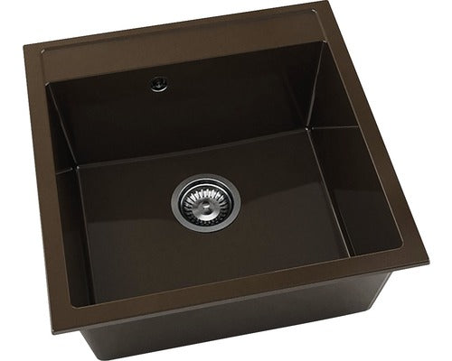 Chiuveta Bucatarie Cu O Cuva Fat Avangard 225 51x51 Cm, Fara Picurator, Marmura Compozita Venge Light