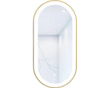 Oglinda Baie Cu Led Cordia Oval Line Premium 100x50 Cm Rama Aurie Senzor Touch Ip 44