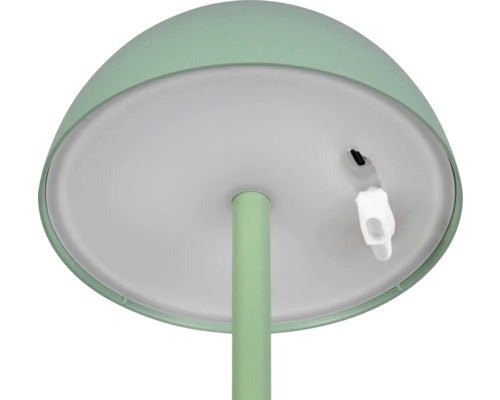 Lampa de masa LED, verde pistaciu, design minimalist, IP54, 30cm, set mobila cu acumulator
