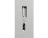 Priza Usb Dubla Schneider Unica Max. 2400 Mah 1x Usb Tip A+ 1x Usb Tip C, 1 Modul, Nuanta Aluminiu