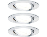 Spoturi Led Incastrate Nova Gu10 6, 5w Ø84 Mm, Becuri Led Incluse, Nuanta Aluminiu, Pachet 3 Bucati