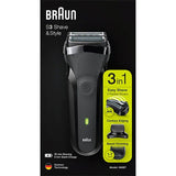 Set Aparat de ras BRAUN Series 3 300BT Shave&Style. Acumulator. Autonomie 30 min. Wet&Dry. Negru