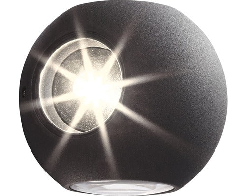 Aplica Cu Led Integrat Gus 4x3w 576 Lumeni, Pentru Exterior Ip54, Antracit