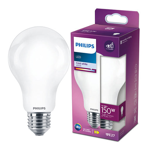 Bec LED Philips Classic A67, E27, 17.5W (150W), 2452 lm, lumina alba rece (4000K), clasa energetica D