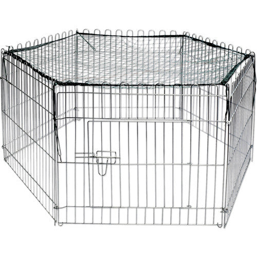Tarc hexagonal zincat pentru animale 123x106x60 cm