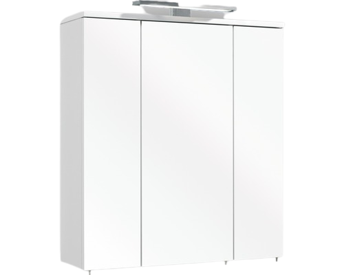 Dulap baie cu oglinda pelipal Gela IV cu iluminare LED, 3usi. PAL, 65 cm alb, IP 44