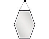 Oglinda baie hexagonala cu iluminare LED Sanotechnik Soho 60x80 cm negru