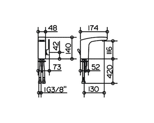 Baterie lavoar monocomanda KEUCO Elegance 51602010000 set evacuare cu tija crom