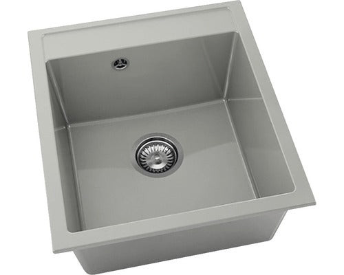 Chiuveta Bucatarie Cu O Cuva Fat Avangard 224 51x46 Cm, Fara Picurator, Marmura Compozita Gri Inox