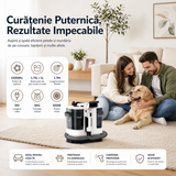 Aspirator Spalare Tapiterie Lubluelu V6, 450W, 1.75L, Rezervor Dublu, Curatare Canapea, Saltea, Auto, Alb